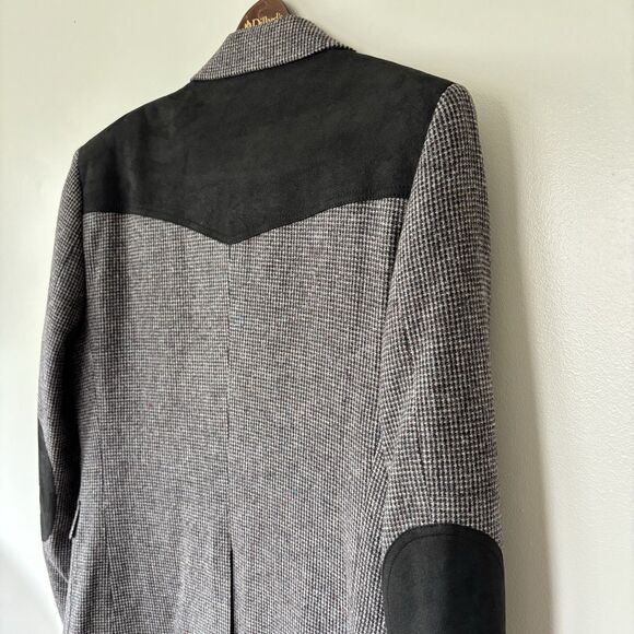 Pendleton Blazer Men 42 Wool Tweed Houndstooth Elbow Patch Western Sport Coat - Picture 9 of 16